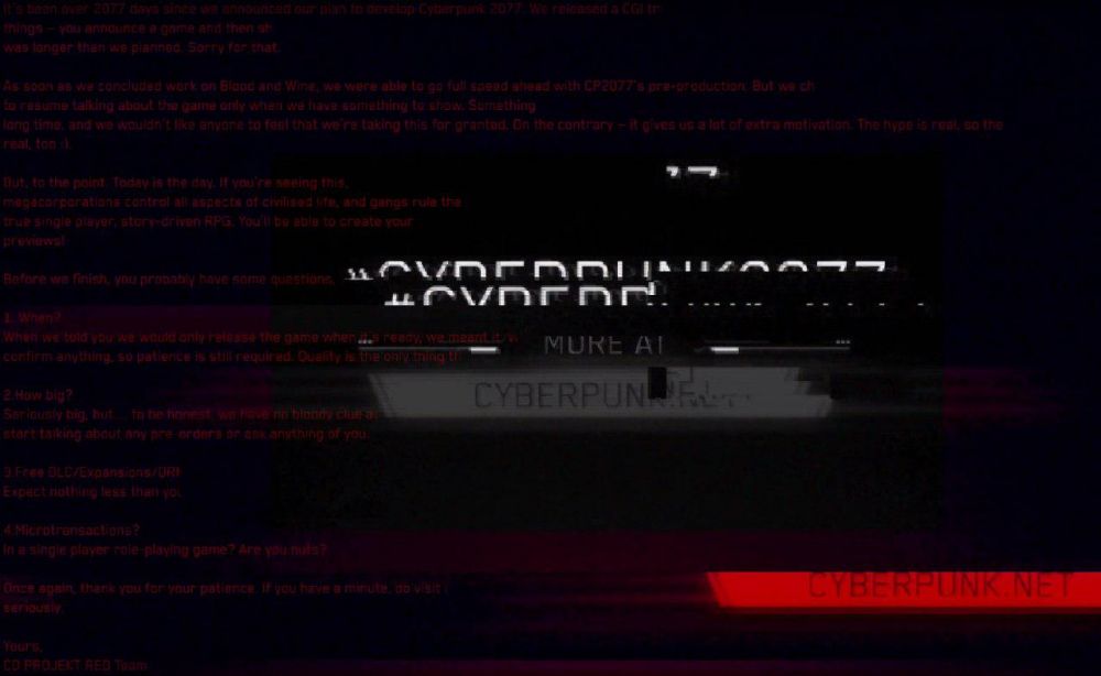 В первом трейлере Cyberpunk 2077 нашли скрытое послание. Вот что там написано