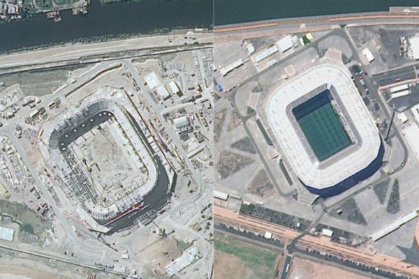 РКС обнародовали спутниковые снимки стадионов ЧМ-2018