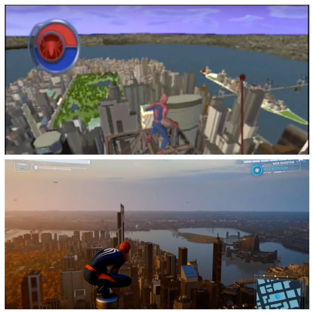 Посмотрите, насколько сильно отличается Marvel's Spider-Man для PS4 от Spider-Man 2 для PS2