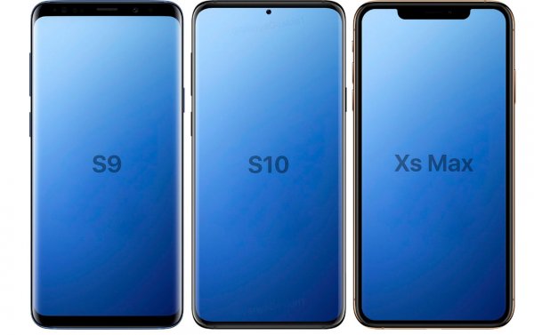 Дизайнер сравнил Samsung Galaxy S10, Galaxy S9 и iPhone XS Max в одном снимке